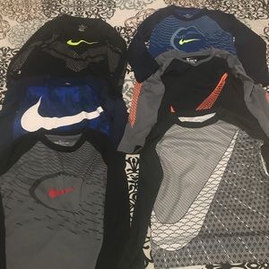 6 sz 4 Nike dri-fit LS shirts